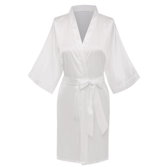 Crystal Logo Satin Robe (White)