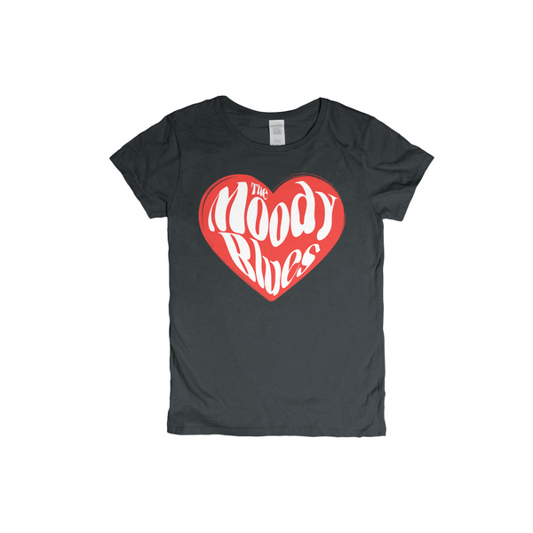 Moody Blues Heart Design Black T-Shirt