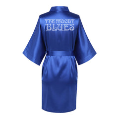 Crystal Logo Satin Robe (Royal Blue)