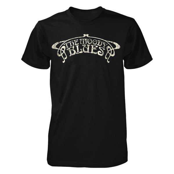 Moody Blues Distressed Logo Black T-shirt-X-Large