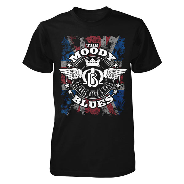 Moody Blues Wings Logo Union Jack T-Shirt-XXX-Large